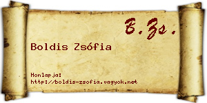 Boldis Zsófia névjegykártya
